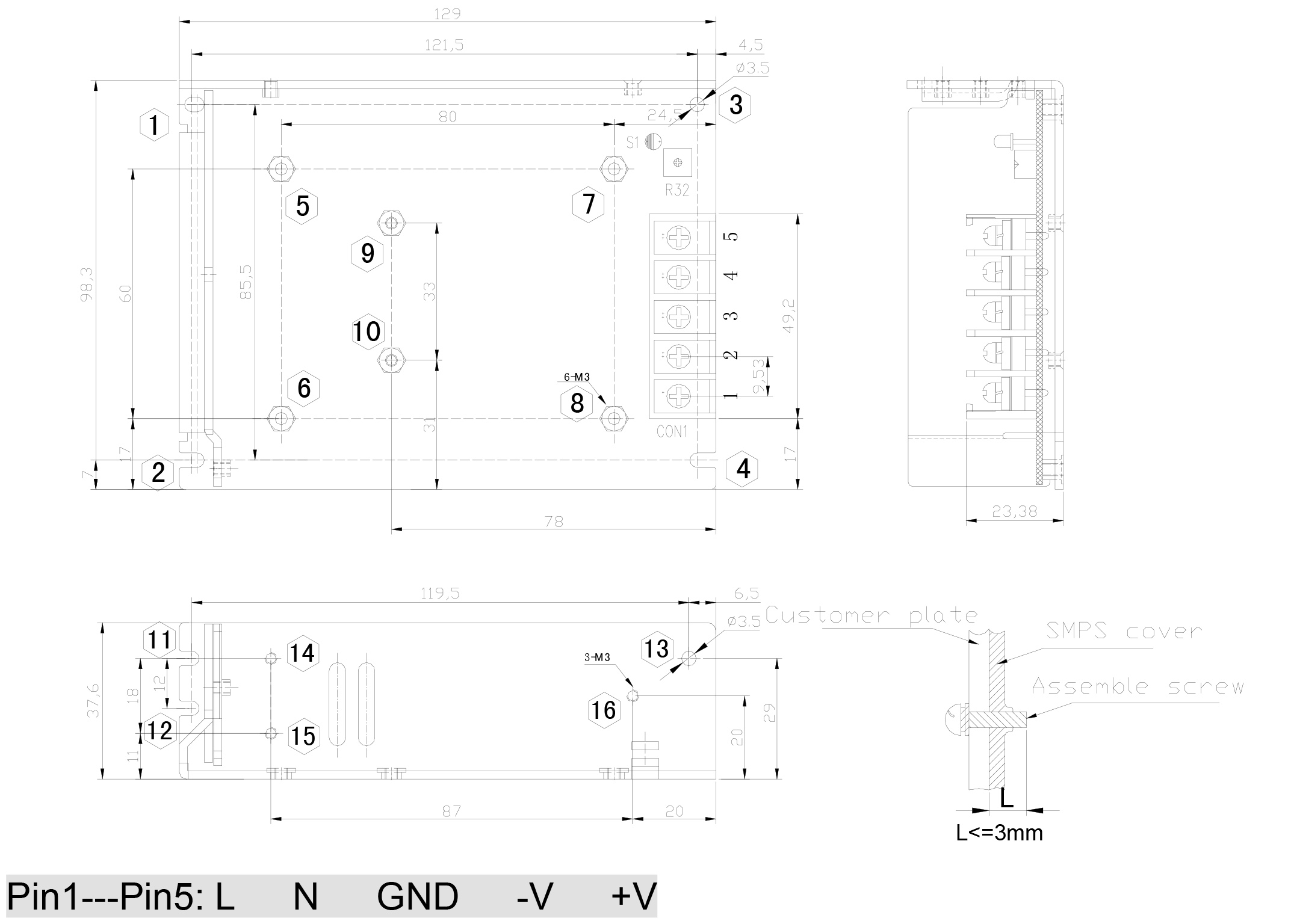 HDP-100 Mechanical Specs