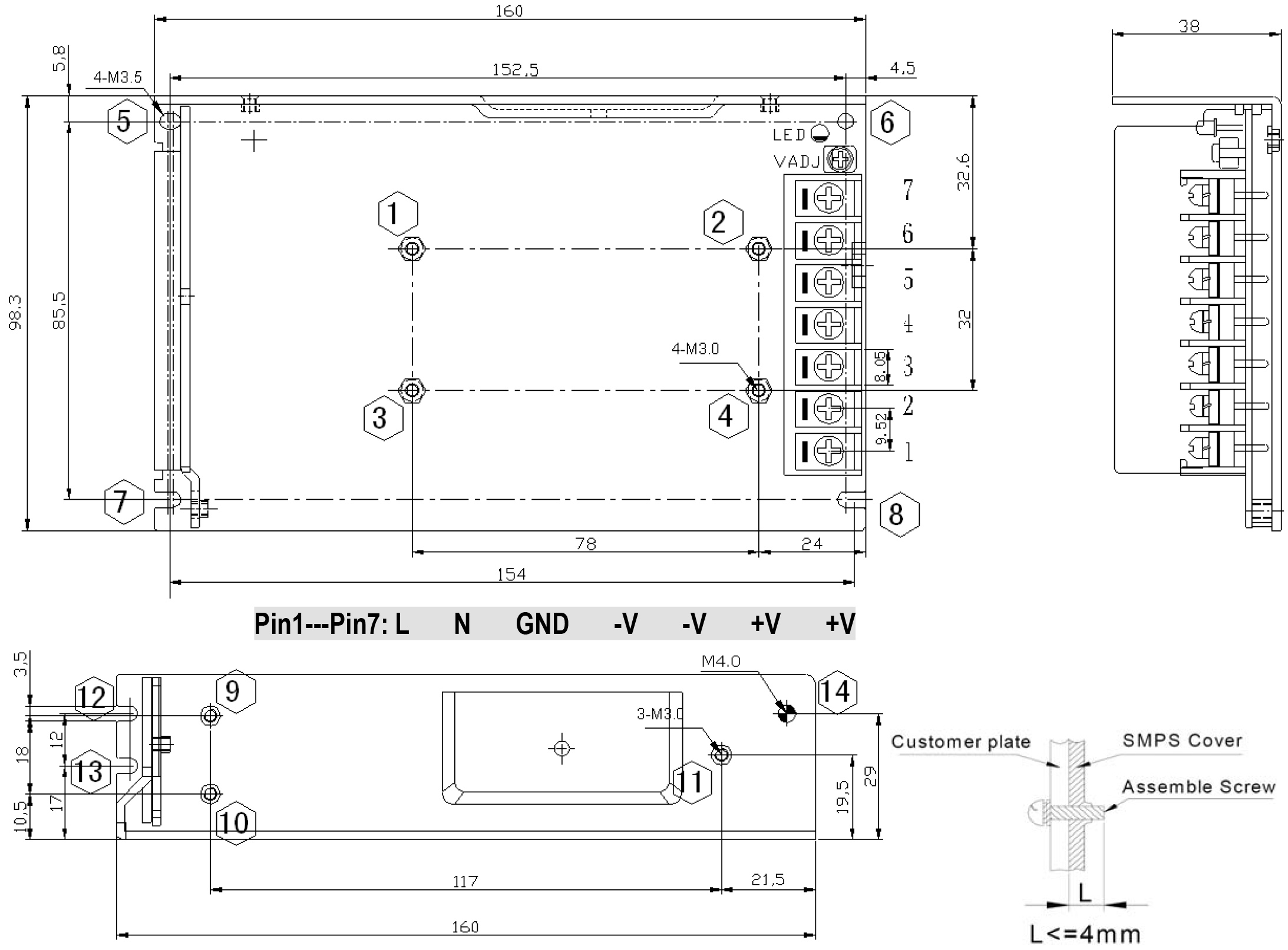 HDP-150A Mechanical Specs