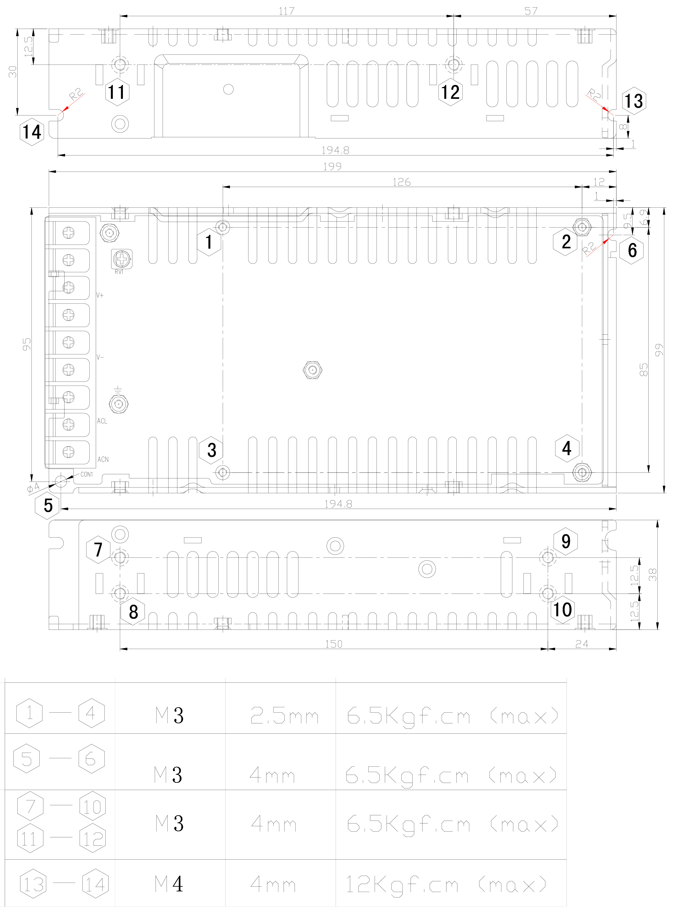 HDP-200B Mechanical Specifications