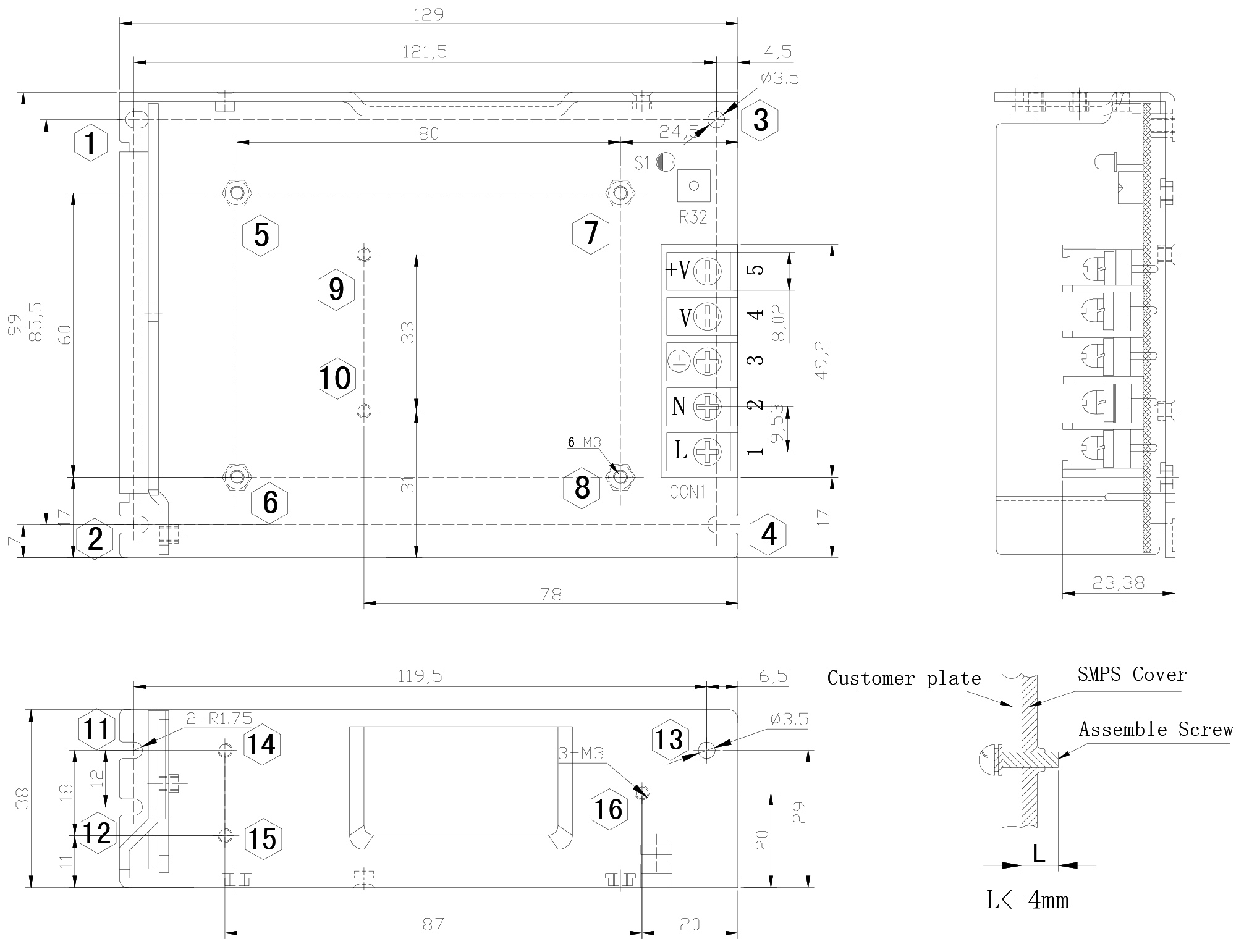 HDP-75 Mechanical Specs