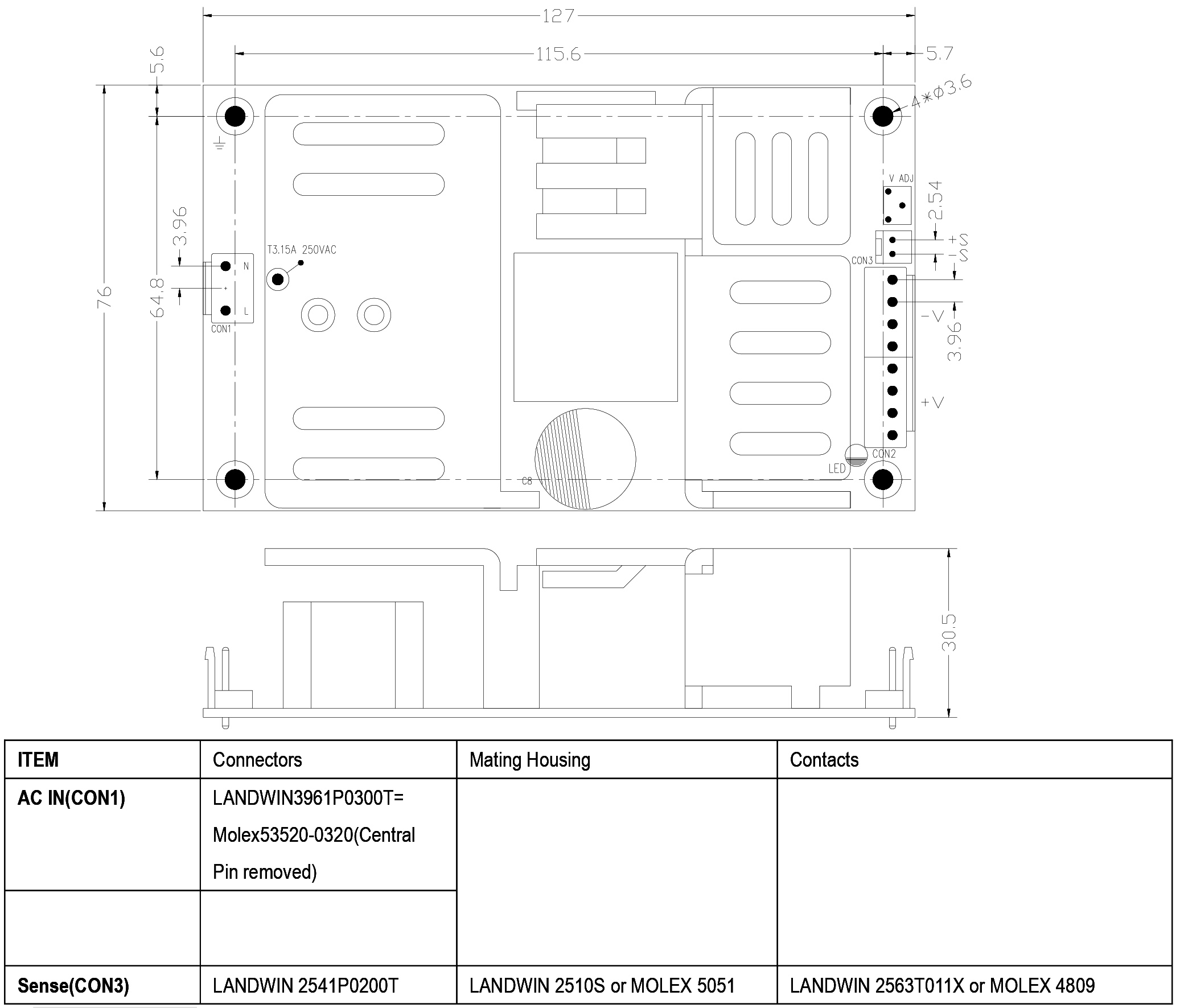 HDP-O-125 Mechanical Specs