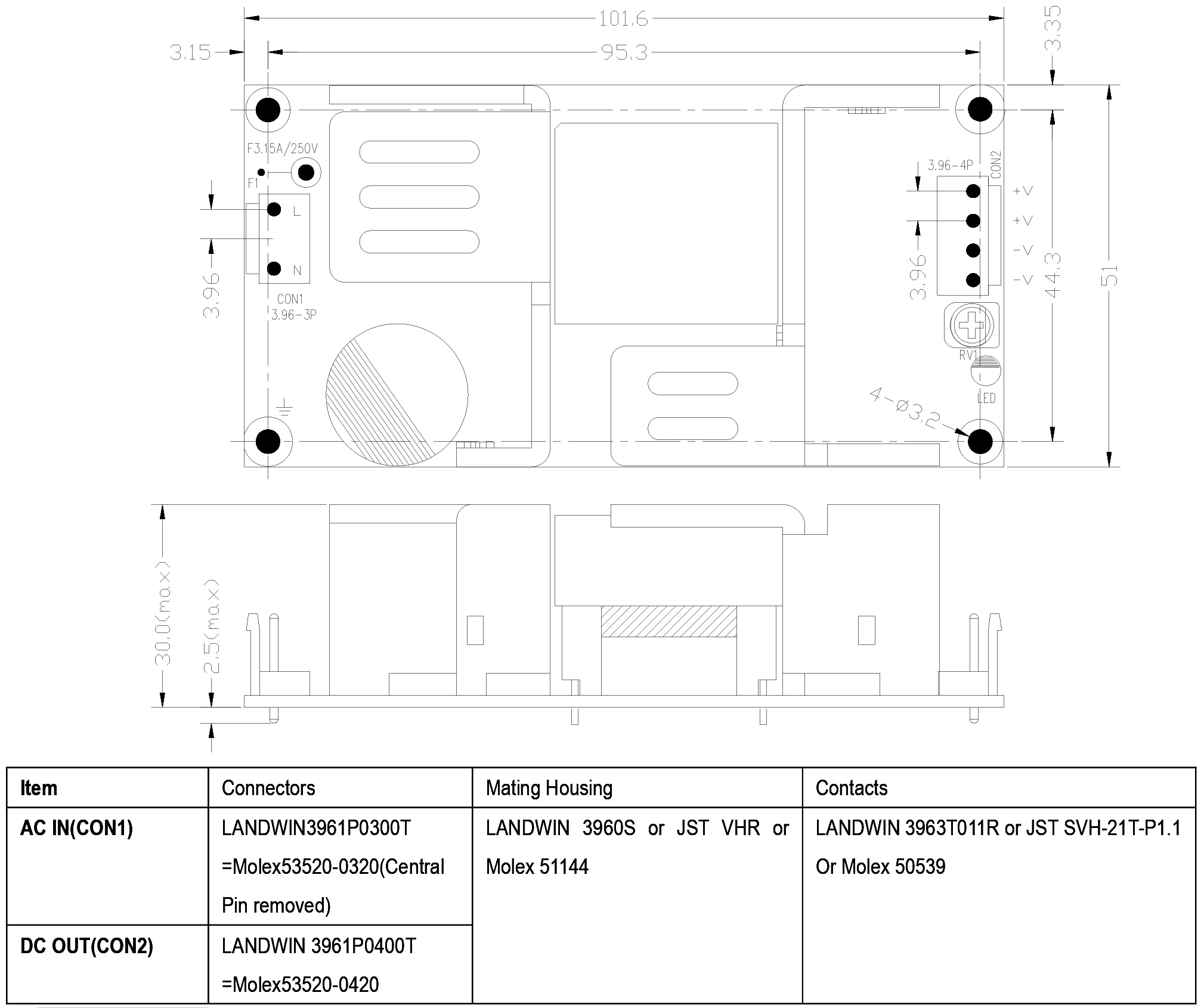 HDP-O-60 Mechanical Specs